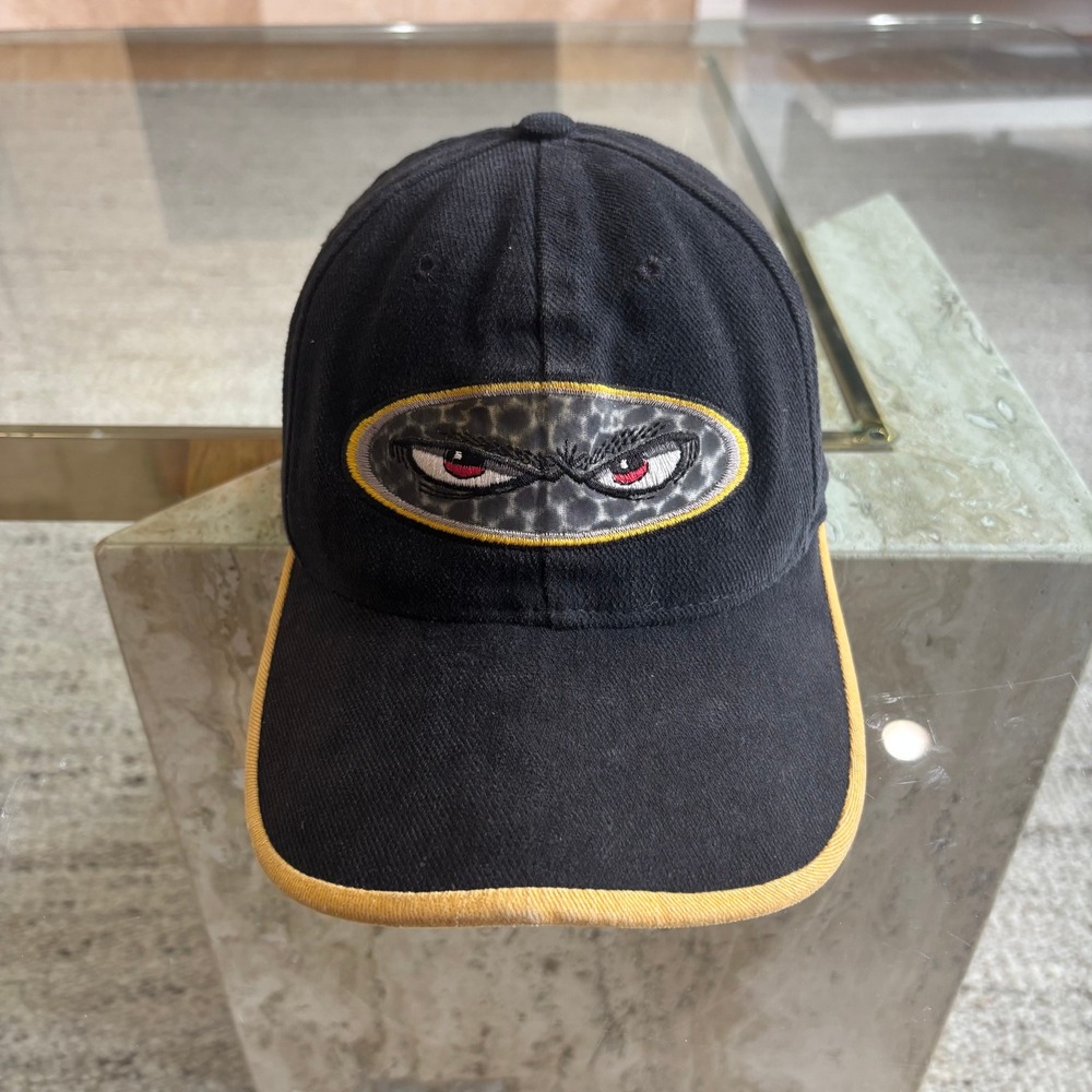 No Fear Snapback Hat Unisex OSFM Black Yellow Vintage 90s Embroidered Eyes Good